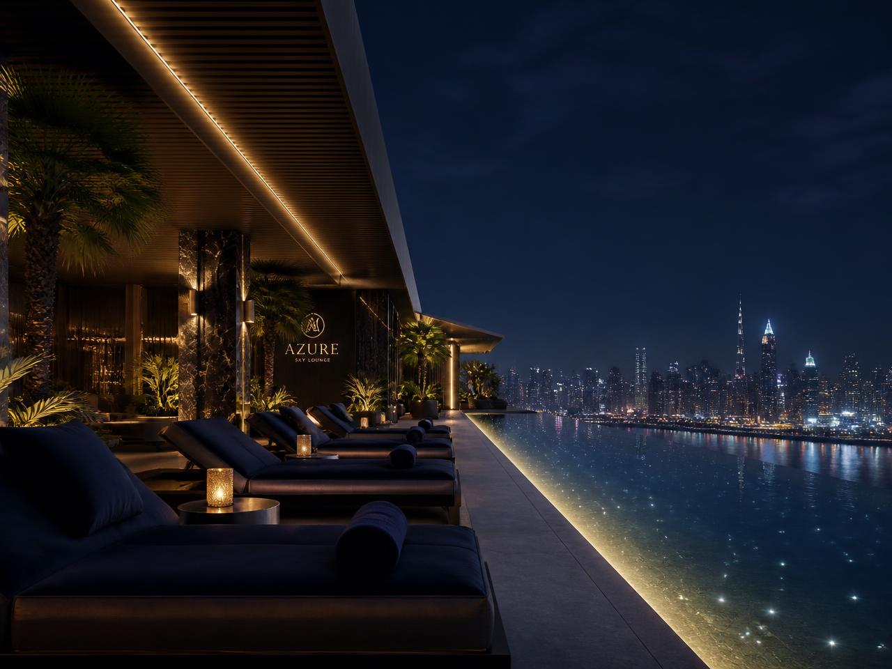 Conceptual rooftop infinity pool visual for the $RESORT vision